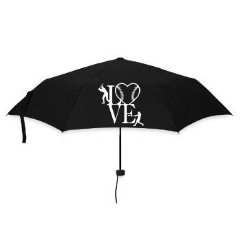Coeur de baseball amour design pour les athlètes - Parapluie standard - noir - Devant