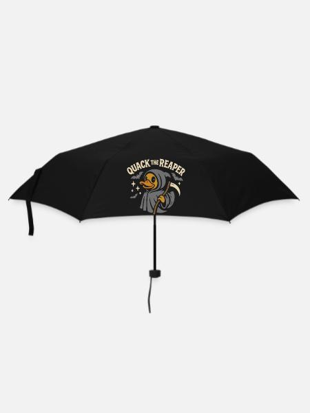 Canard en caoutchouc Grim Reaper avec motif de dicton amusant - Parapluie standard - noir