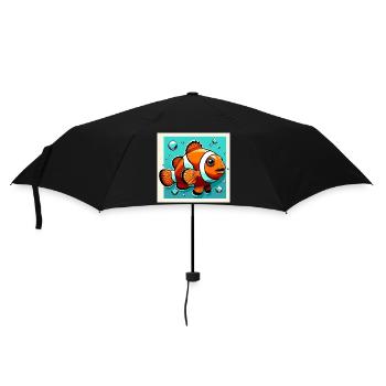 Poisson-clown - Parapluie standard - noir - Devant