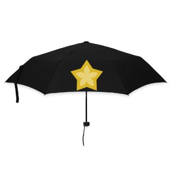 Fleur d’étoile dorée au design élégant - Parapluie standard - noir - Devant