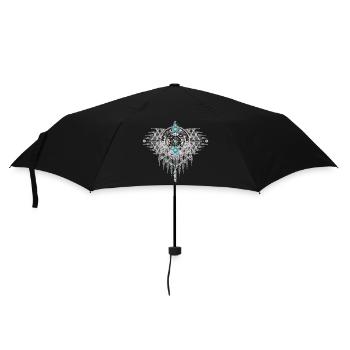 Ornement ethnique artistique fait d’éléments turquoise - Parapluie standard - noir - Devant