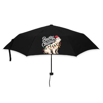 Bearry Christmas Bear Santa Xmas - Umbrella (small) - black - Front