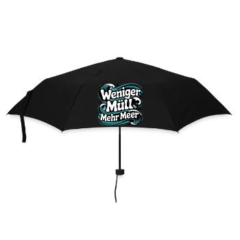 Less Waste More Sea Saying Environment Marine Conservation - Umbrella (small) - black - Front