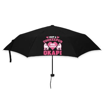 Zookeeper Who Loves Okapi - Umbrella (small) - black - Front