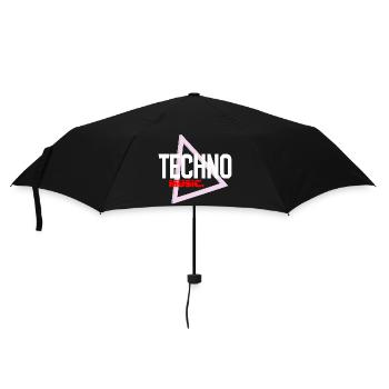 Techno Neon Dreieck Puls - Regenschirm (klein) - Schwarz - Vorne