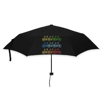 Bunte Fahrräder Fahrrad Geschenk - Regenschirm (klein) - Schwarz - Vorne