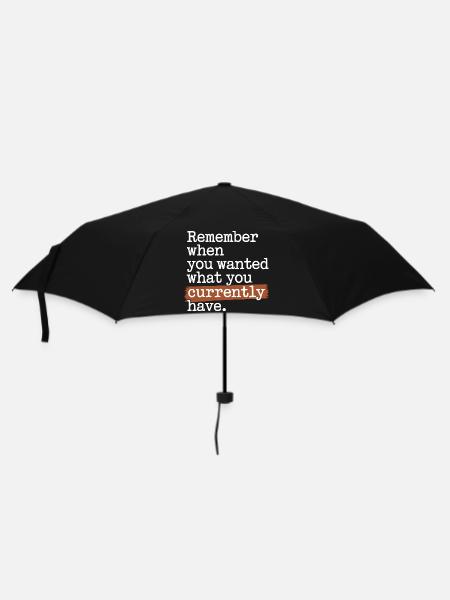 Remember When You Wanted Dankbarkeit Achtsamkeit - Regenschirm (klein) - Schwarz