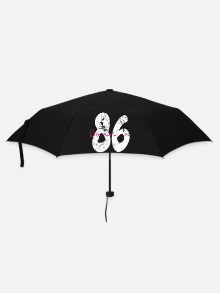 Born in 86 Neon Retro - Regenschirm (klein) - Schwarz
