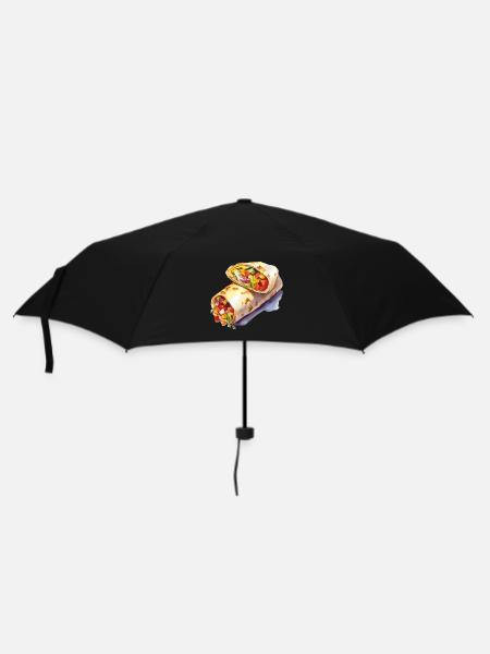 Bunter Gemüse-Wrap Illustration - Regenschirm (klein) - Schwarz