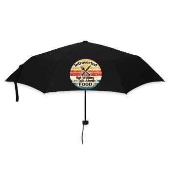 Introvert, but likes to talk about food - Umbrella (small) - black - Front