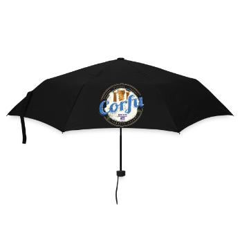 Korfu Ionische Inseln Griechenland Souvenir - Regenschirm (klein) - Schwarz - Vorne