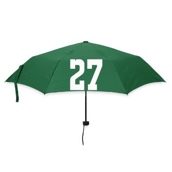 Ziffern 27 Kontrast-Design - Regenschirm (klein) - Flaschengrün - Vorne