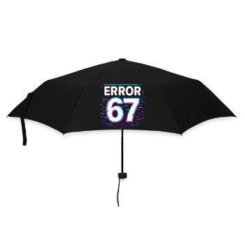 Error 67 Six Seven Glitch Cyber Meme Gift Idea - Umbrella (small) - black - Front