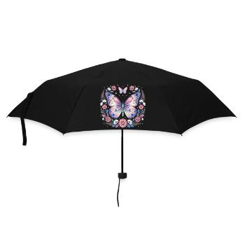 Pastel butterfly in a wreath of flowers - Umbrella (small) - black - Front