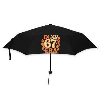 In My 67 Era Italian Brainrot Humor Geburtstag - Regenschirm (klein) - Schwarz - Vorne