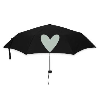 Vert Cœur Sauge - Parapluie standard - noir - Devant