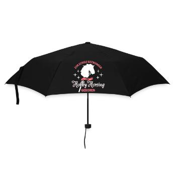 Zur Schule gezwungen zum Hobby Horsing geboren - Regenschirm (klein) - Schwarz - Vorne