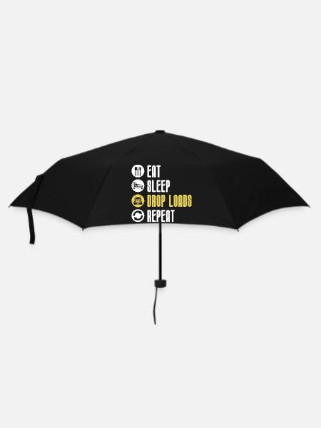 Eat Sleep Drop Loads Repeat Funny Trucker - Umbrella (small) - black