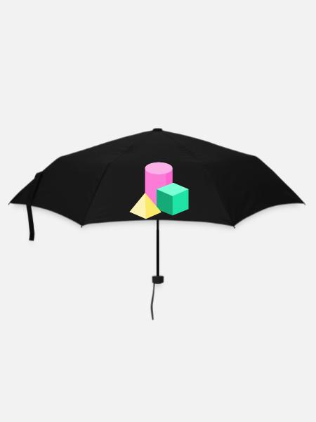 Pastellgeometrie Farbblöcke - Regenschirm (klein) - Schwarz