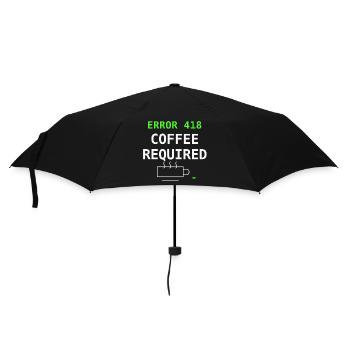 Error 418 Coffee Required IT Nerd Kaffee Geschenk - Regenschirm (klein) - Schwarz - Vorne
