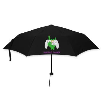 Untoter Gamer-Zombie-Humor - Regenschirm (klein) - Schwarz - Vorne
