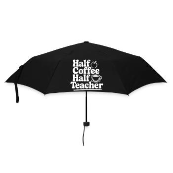 Half Coffee Half Teacher - Umbrella (small) - black - Front