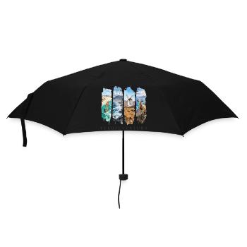 Fuerteventura Travel – Kanaren Strand & Surfen - Regenschirm (klein) - Schwarz - Vorne