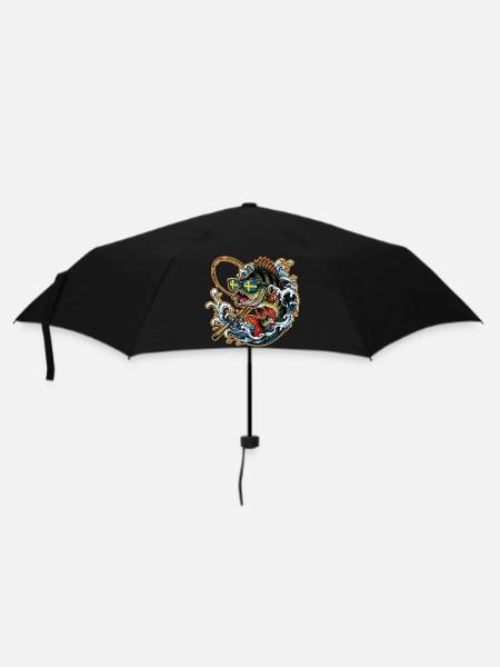 Schweden Angeln - Regenschirm (klein) - Schwarz
