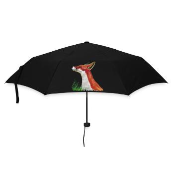 Fuchs schnuppert im Gras - Regenschirm (klein) - Schwarz - Vorne
