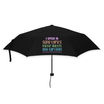 I Speak In Song Lyrics, Movie Quotes And - Umbrella (small) - black - Front