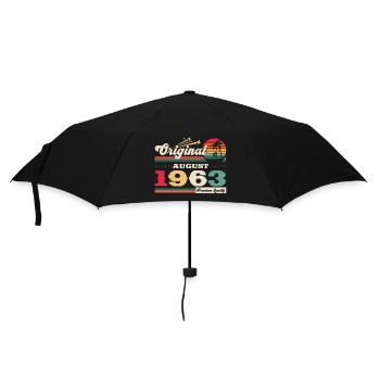 60th Birthday Man Original August Vintage 1963 - Umbrella (small) - black - Front