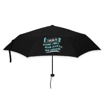 I Speak In Song Lyrics, Movie Quotes And - Umbrella (small) - black - Front