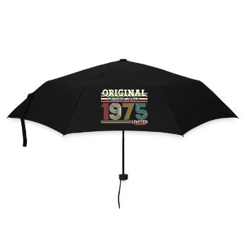 50th Birthday Gift Husband Original February 1975 - Umbrella (small) - black - Front