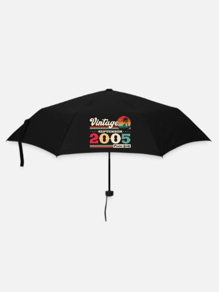 18. Geburtstag Vintage September Jahrgang 2005 - Regenschirm (klein) - Schwarz