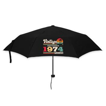 49ème Anniversaire Millésime Septembre Millésime 1974 - Parapluie standard - noir - Devant