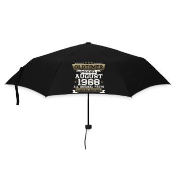 35. Geburtstag Mann Oldtimer August Jahrgang 1988 - Regenschirm (klein) - Schwarz - Vorne