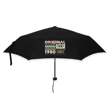 44th Birthday Husband March 1980 Mixtape Cassette - Umbrella (small) - black - Front