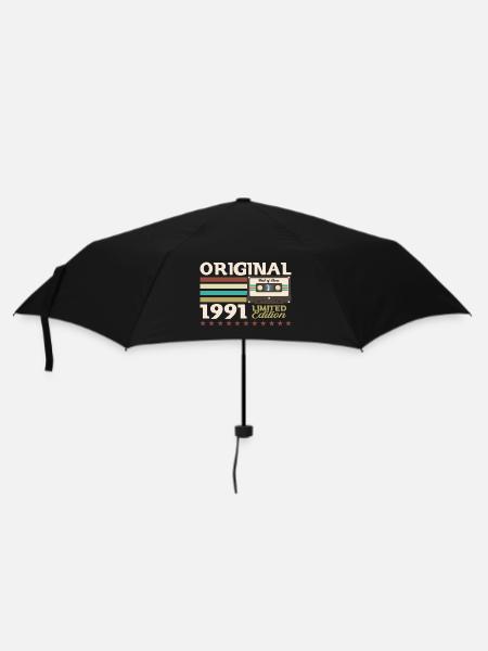 Kassette Juni 1991 Jahrgang 1991 Geburtstag 1991 - Regenschirm (klein) - Schwarz