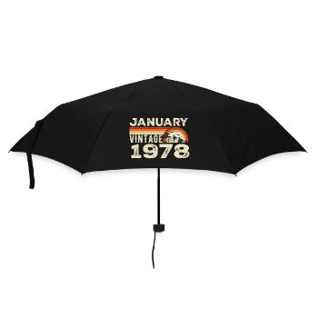 Janvier 1978 Vintage Anniversaire 1978, Né en 1978 - Parapluie standard - noir - Devant