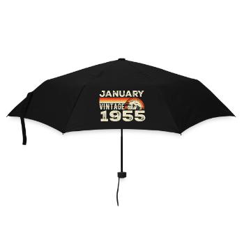 Janvier 1955 Vintage Anniversaire 1955, Né en 1955 - Parapluie standard - noir - Devant