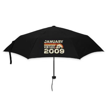 January 2009 Vintage Birthday 2009, Born in 2009 - Umbrella (small) - black - Front