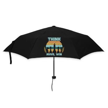 Chess, Think, Move, Win, Chess Master Club - Umbrella (small) - black - Front
