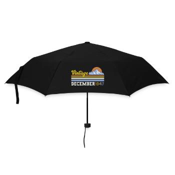 December Vintage 1947 76th Birthday Vintage - Umbrella (small) - black - Front