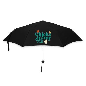 Chicks Dig Me Funny Ostern Huhn - Regenschirm (klein) - Schwarz - Vorne