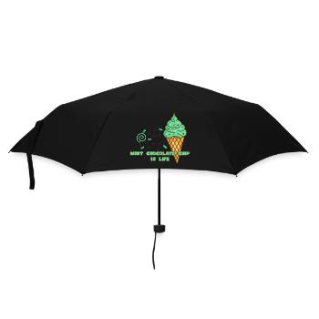 La crème glacée à la menthe et aux pépites de chocolat, c’est la vie - Parapluie standard - noir - Devant