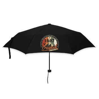 Original Né en Janvier Anniversaire | Janvier 1987 - Parapluie standard - noir - Devant