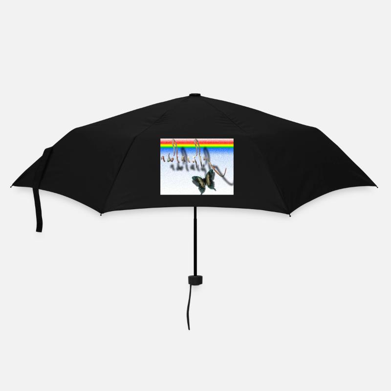 Tibetan Calligraphy Butterfly Design - Umbrella (small) - black