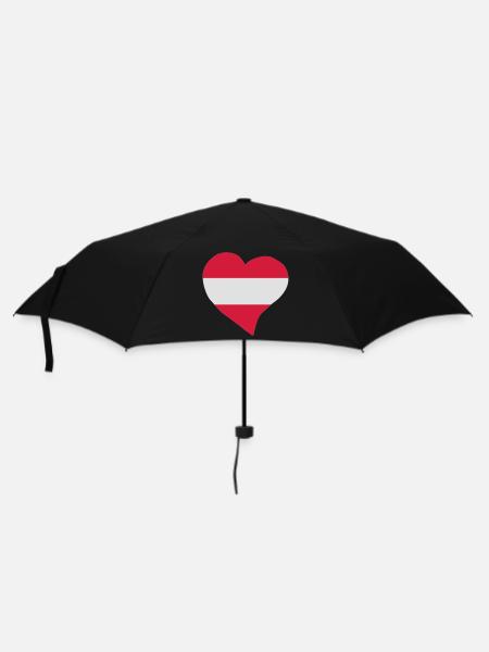 Austrian Herz - Regenschirm (klein) - Schwarz
