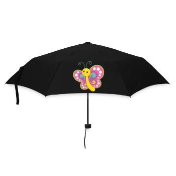 Schmetterling - Regenschirm (klein) - Schwarz - Vorne