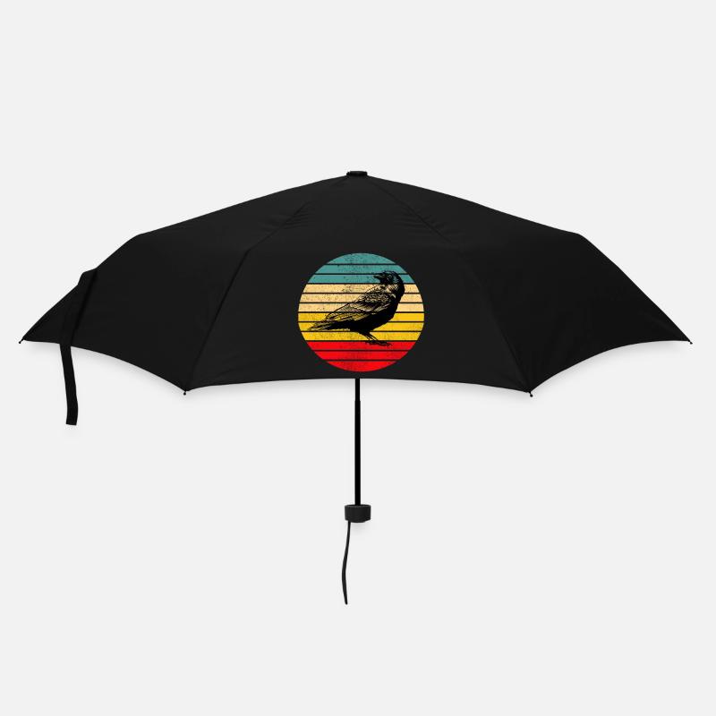 Rabe Krähe Vogel - Regenschirm (klein) - Schwarz